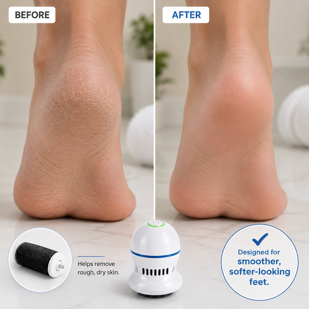 HeelNova™ Removes calluses effortlessly.