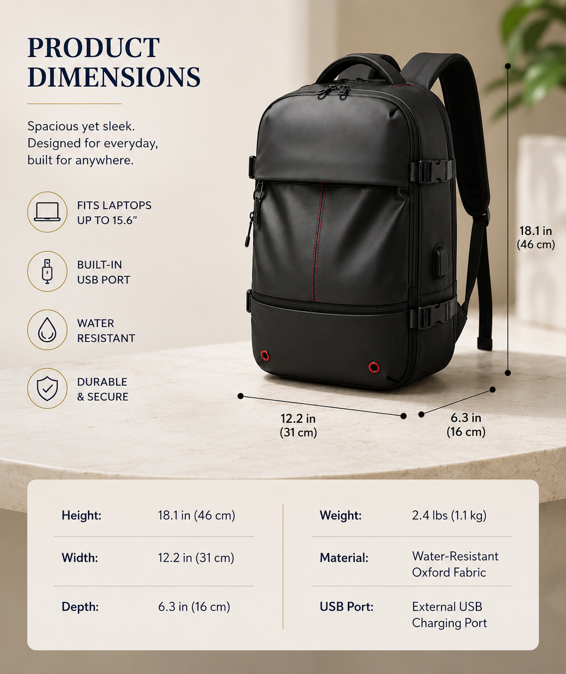 NexaPack™— Smart USB Charging Backpack