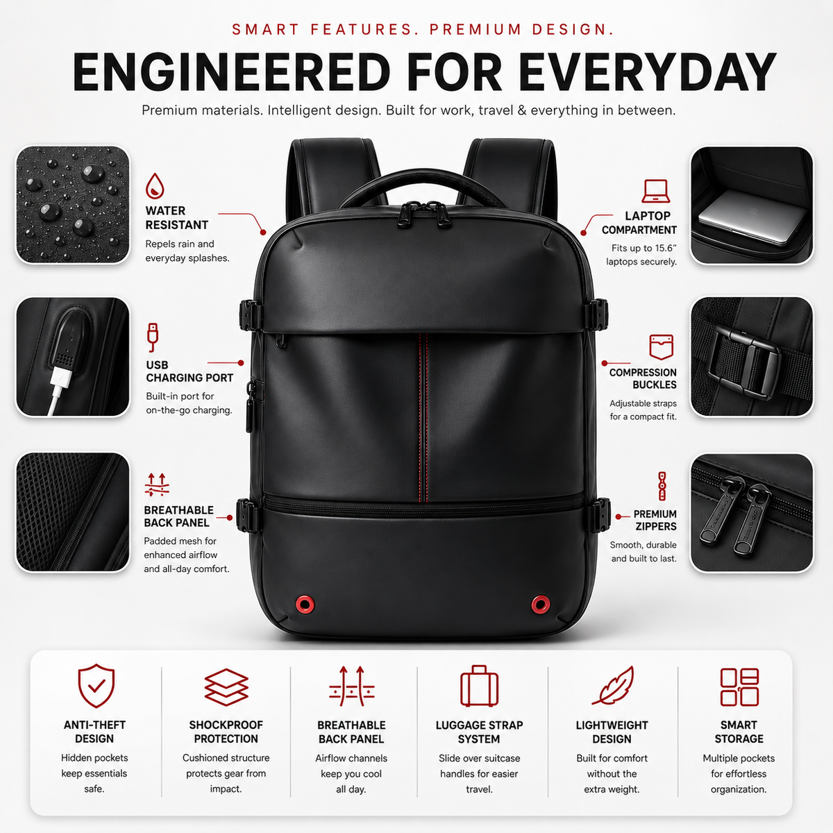 NexaPack™— Smart USB Charging Backpack