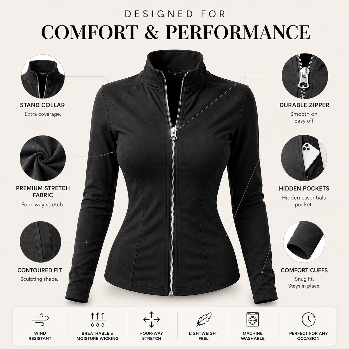 FlexZip™ — Lightweight support with effortless movement.